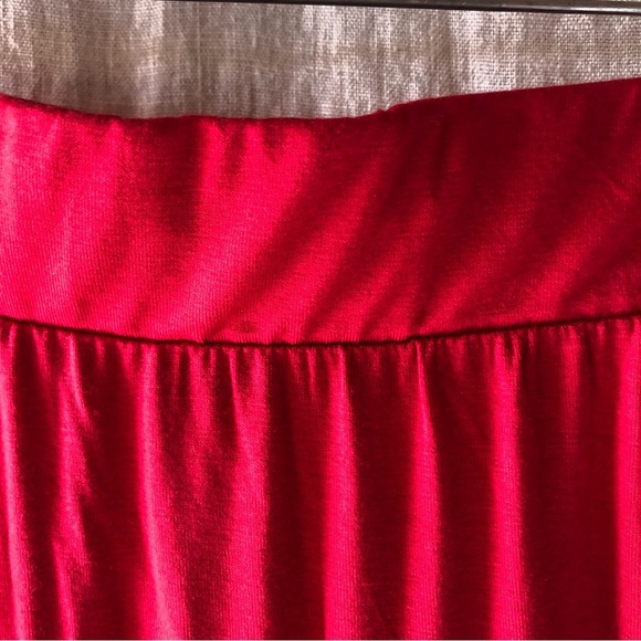 Lock & Love cherry red maxi skirt stretch and flare design size M - Picture 3 of 5